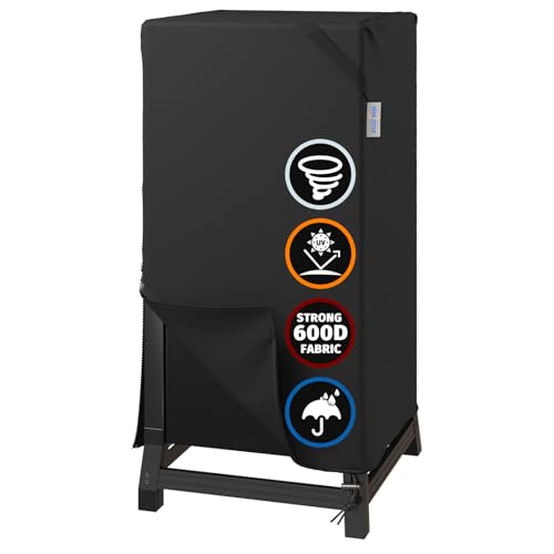 SHINESTAR 30 Inch Electric Smoker Cover for Masterbuilt, East Oak, 600D Heavy Duty Waterproof Vertical Smoker with Zipper & Straps, Grill Cover for Charbroil, Dyna Glo and More 30-Inch Vertical Smoker