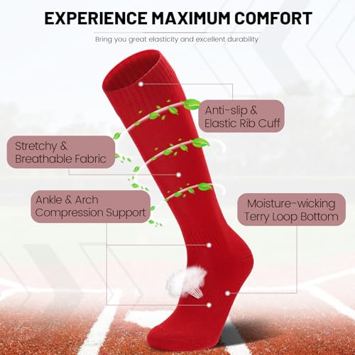 3 Pairs Kids Youth Baseball Socks Cushioned Soccer Football Softball Socks for Boys Girls2