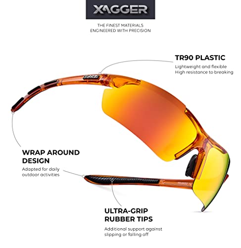 Xagger Polarized Wrap Around Sport Sunglasses For Men Women Uv400 Lightweight Baseball Running Cycling Glasses #TOP1