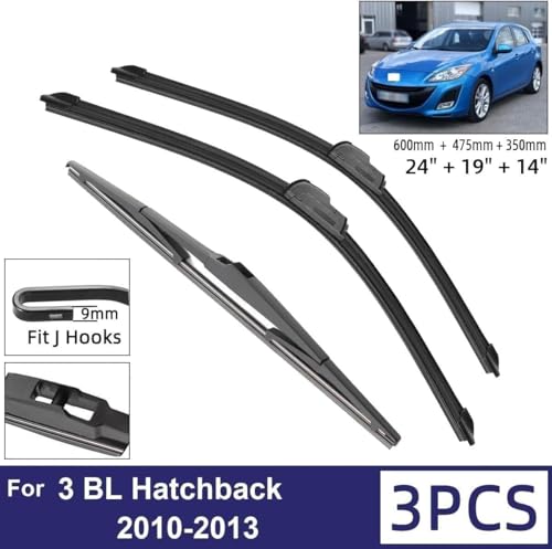 Kit de balais d'essuie-glace Mazda 3 BL Hatchback 2010 2011 2012 2013 - 3