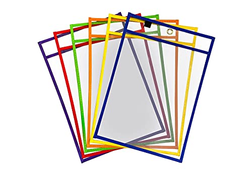 Scribbledo Dry Erase Pockets, 6 Pack Reusable Dry Erase Sleeves With Marker Holder, Colorful Dry Erase Pocket Sleeves For School Or Work, Assorted Colors Sheet Protectors And Ticket Holders #TOP6