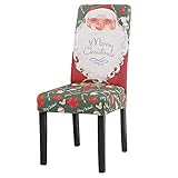 fundas para sillas de navidad Decoraciones temáticas navideñas: Las fundas para sillas navideñas son muy adecuadas para cenar en familia juntos. Los colores y los patrones brillantes crean la atmósfera feliz del día de Navidad, Mejore los sentimientos de los miembros de la familia y tenga unas felices vacaciones.deja un recuerdo impresionante para este festival.