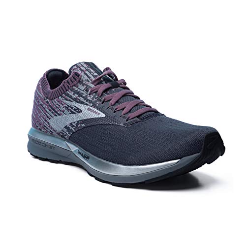 Brooks Womens Ricochet Running Shoe - Black/Grey/Arctic Dusk - B - 9.0