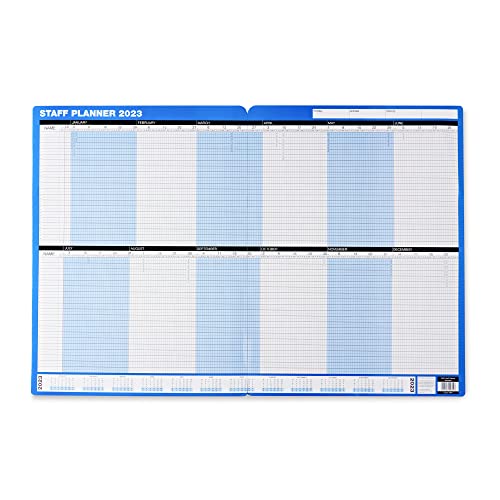 2024 Staff Wall Planner Large (90cm x 60cm) Mounted on Board | Dry Wipe Office Wall Calendar with Sticky Labels and Drywipe Marker