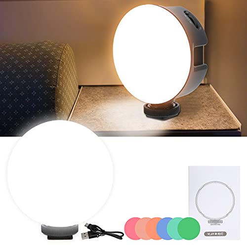Tragbare Kamera Rundes Fülllicht Dual-Farbtemperatur-Mini-LED-Videoleuchte mit Farbpapier für Fotografie, Live-Streaming – Bild 5