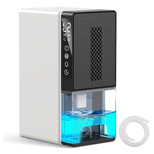 Deshumidificador Electrico, 2,3L con Temporizador, Descongelación, LED Colores, Silencioso Modo de Sueño, Tubo de Desagüe, Dehumidifier for Home, Baño, Habitacion, Bajo Consumo, Humedad & Moho, 24m²