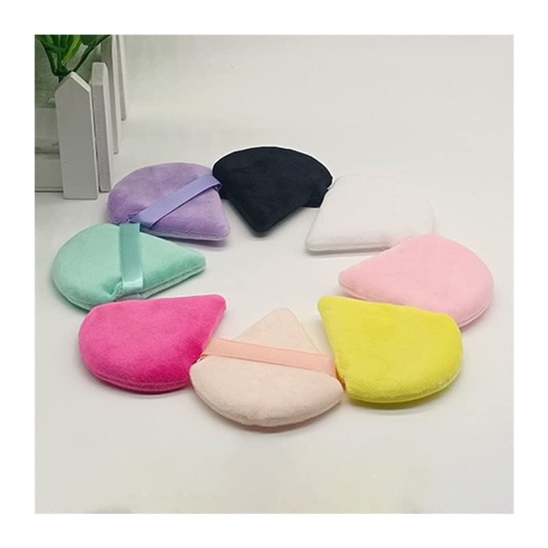 yaoqijie 50 sztuk trójkąt aksamitny puder do pudru mąki do pizzy Mini gąbka do makijażu twarzy kosmetyki zmywalny lekki makijaż puff narzędzia lasting (Color : 50pcs White)
