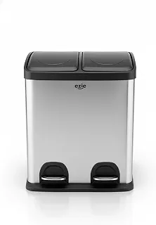 Lixeira Dupla Ezie Twins 30L com Pedal Aço Inoxidável