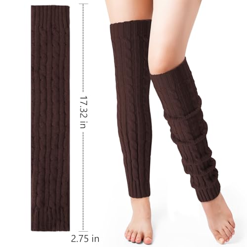 Pleneal Leg Warmers for Women - 1 Pairs Fashion Cable Knit Warm Leg Warmers 80s Accessories for Party Sports Yoga