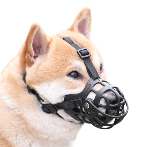 DeeKwee 犬用マズルガード、犬用マズルガード、調節可能、小型犬用犬訓練用マズル、大型犬用マズル、犬用マズルガード、小型犬、中型犬、大型犬用、快適フィット、調節可能なストラップ (ブラック,M)