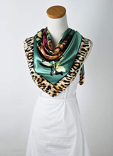 Corciova Women Square Scarf Headband 35 Flower Leopard Aqua Curly Headband Tie Sleeping At Night Fashion Bandana Headscarf #TOP2