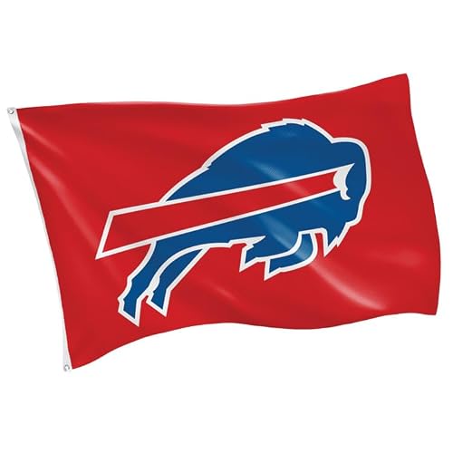 NFL 3 x 5 Outdoor Durable Flag with Grommets | Heavy Duty Flag & Banner for Outdoor Garden Patio Decoration | Indoor Wall Decor Flag for Room | Works with Flag Poles for Outside House (Buffalo Bills-Red)