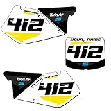 1999-2000 RM 125 SG64 Custom MX Number Plates Senge Graphics Kit Compatible with Suzuki