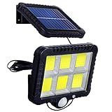Luces led solares para exteriores, el panel solar y el cuerpo de la luz están diseñados por separado, con un cable de 5 m de largo, ideal para instalar en interiores o exteriores sin toma de corriente.