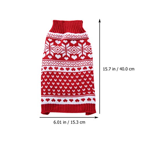 VILLCASE 2 Peças de Camisola de Natal para Cães Rena Floco de Neve Camisola de Malha Camisola Padrão