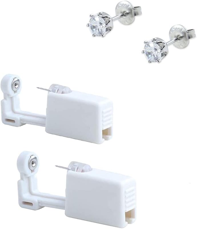 Kit para Perfuração de Orelha QIXINWANG com Brincos Integrados QX1246, Pacote com 2