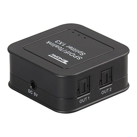 Tendak Digital Optical Audio Splitter SPDIF/Toslink 1 in to 3 Out Powered Amplifier Supports 5.1CH/ LPCM2.0/ DTS/Dolby-AC3 Cover