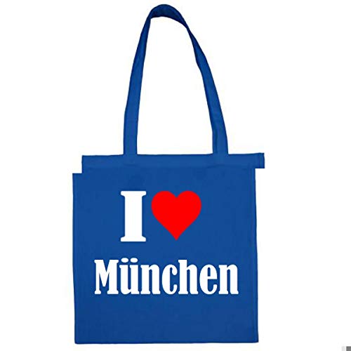 Tasche I Love München Größe 38x42 Farbe Grau Druck Schwarz Cover