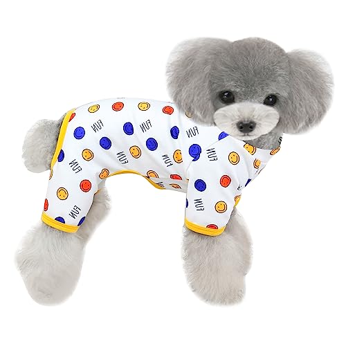 HuaLiSiJi Dog Pyjamas Cotton Pyjamas for Dogs Elastic and Take off Suitable for Small and Medium Dogs (Blue Point, S)