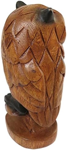 Owl on Branch, Fair Trade Wood Carving 18cm