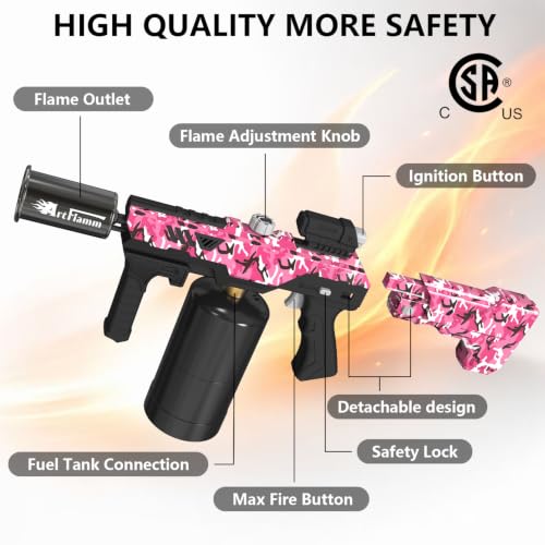 Image of ARTFLAMM Upgraded Propane Torch Gun with One-Touch Max Flame Boost, Heavy Duty Blow Torch with Trigger Control for BBQ, Fire Starting, Grilling, Searing Steak & Outdoor Use (Tank Not Included)