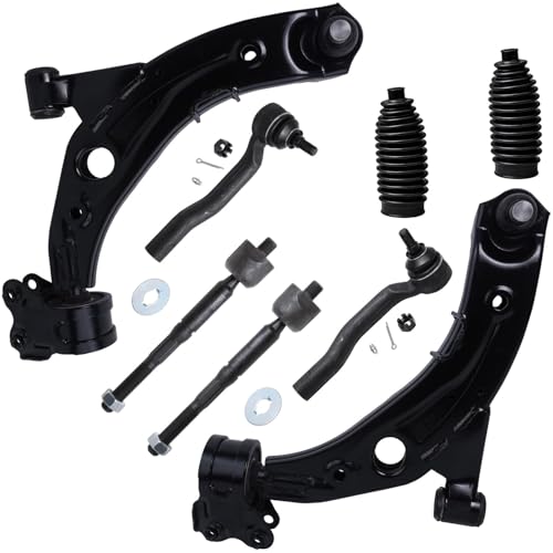 Image of Detroit Axle - Front Lower Control Arms w /Ball Joint Inner and Outer Tie Rods Replacement for 2007-2012 Mazda CX-7-8pc Set