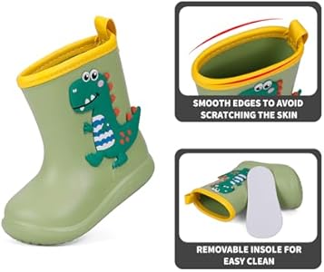 Bottes De Pluie Enfant Fille - Design Mignon Animaux - Taille 20-29 - Imperméables Et Légères