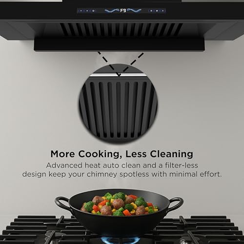 Image of KOCHE STARK 90 BLDC Chimney for Kitchen 90cm | 1500 m /hr Powerful Suction | Gesture & Touch Control | Auto Clean Filterless | 9+1 Turbo Speeds | Low Noise | 12 Years Warranty