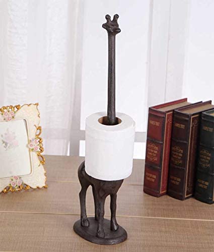 Giraffen-Papierhalter Aus Gusseisen – Freistehend, Für Bad & Küche, Hält 2-3 Toilettenpapierrollen