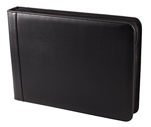2Fold Zippered Business Check Binder 7 Ring For 3-Up Business Size Checks With Extra Business Card Case - Pu Leather Deluxe 7 Ring Checkbook Binder Portfolio With 600 Check Capacity And Storage #TOP7