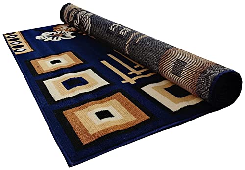 Image of Soft Thick Washable Rugs for Home Decor Living Room 6x8 Feet (180 x 235 Cm) Blue Color