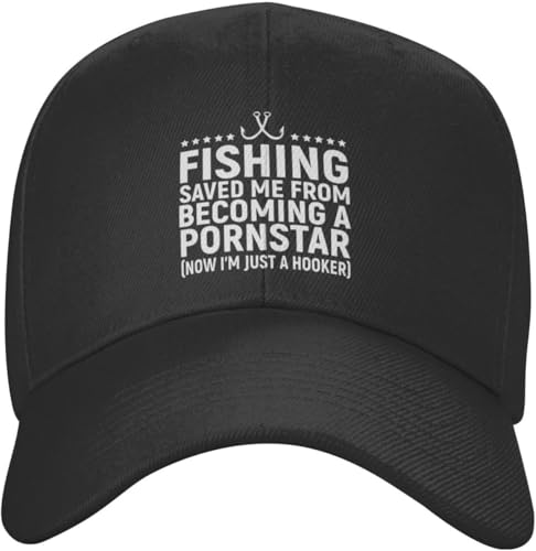 Baseball Cap Fishing Saved Me from Being A Pornstar Baseballcaps Adjustable Baseball Hat Breathable Trucker Hats for Travel Running Camping