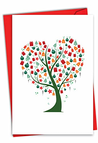 Carte de vœux de Noël Gifted Trees C3502DXSG avec enveloppe 11x17 cm