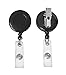 Retractable Badge Holder ID Card Holder Reel with SWIVEL-BACK Alligator Clip Black Pack of 10