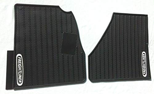 Freightliner Cascadia Rubber All-Weather OEM Floor Mats W/Logo fits 2018-2019 -2 Pc Fronts