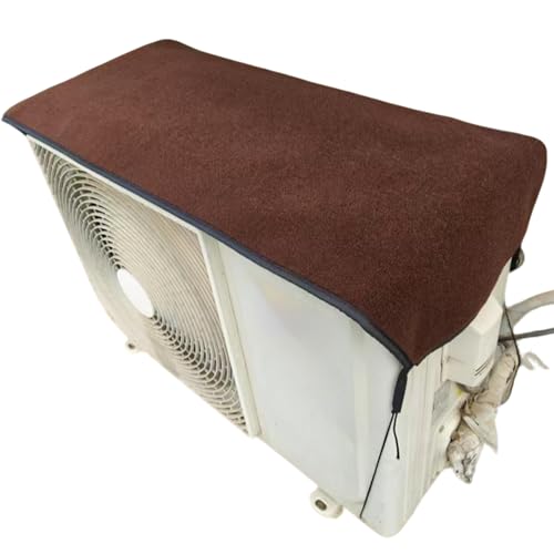 エアコン室外機カバーの屋外用カバー、屋外用防水室外機カバー、強力なロープ付き(Brown,80x30cm/31x12in)
