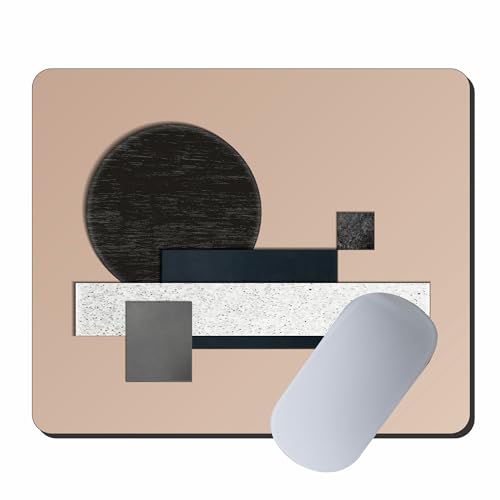 Image of Abstract Geometric Mouse Pad 9 x 7.5 Inch, 3mm Thick Non-Slip Rubber Base Mouse Pad, Modern Minimalist Design for Office, Home & Laptop Use