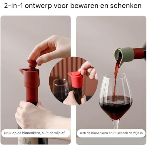 Tapón de vino y tapón de champán impermeable con 3 válvulas protectoras 5