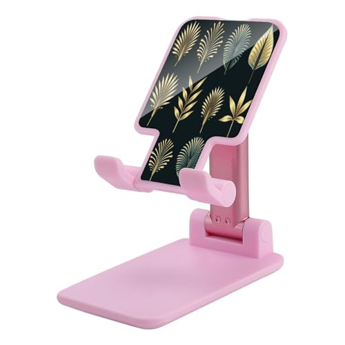 Support téléphone réglable et pliable motif palmier doré pour un confort visuel parfait