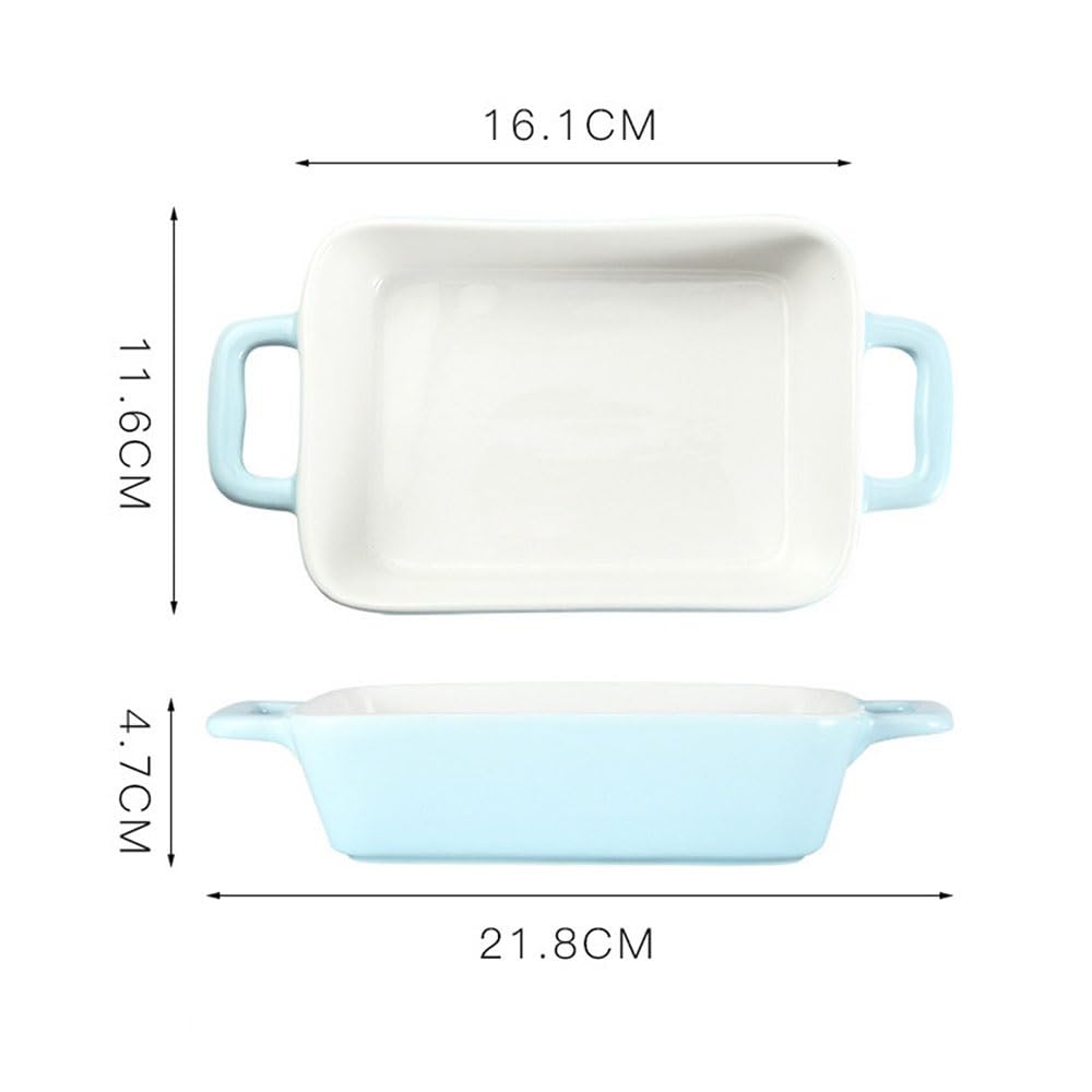 Naczynie Minimalistyczna, ceramiczna forma do pieczenia z podwójnym uchwytem, ​​prostokątna(Pink)