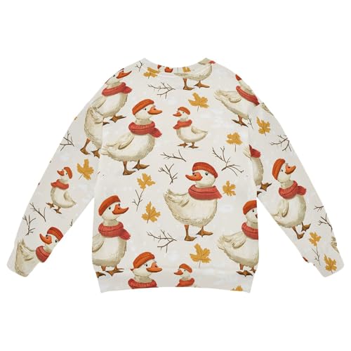 JUNZAN Autumn Fall Duck Orange Scarves Little Boys Sweatshirts Hoodies Crewneck Kids Pullover Hoodie Athletic 4T2