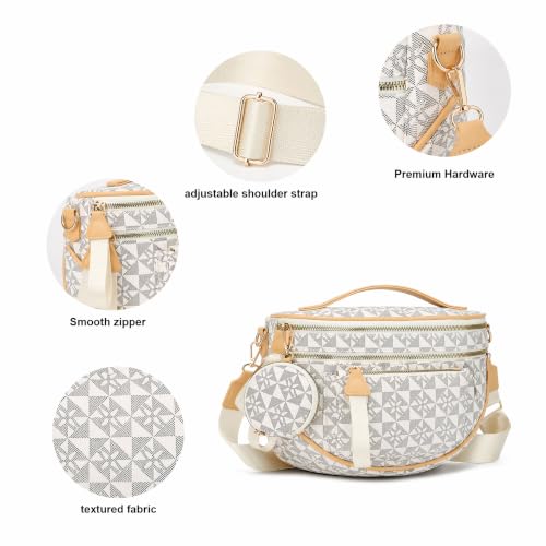 Image of Makes Checkered Crossbody Bag Bum Bag for Women with Pouch