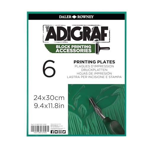 Daler-Rowney Adigraf Block Printing Lino Plates, approx. 9.25 x 11.81in - 23.5 x 30 cm, Printing Plate