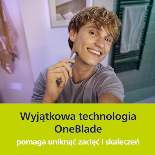 Philips OneBlade First Shave ostrze do wszystkich modeli OneBlade i OneBlade Pro, do bardzo wrażliwej skóry twarzy, 1 szt. (model QP215/50)