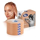 CureTape Classic Face Tape 1 cm x 5 m 5er Pack - Schmales Gesichtstape für Beauty Taping & Lifting | Face Tape gegen Falten | Hautfreundlich & elastisch