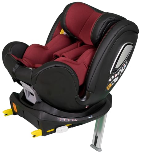 Casualplay Silla de coche bebe giratoria Norai Isize con isofix y pata de apoyo, grupo 0 1 2 de 0 a 4 años o de 40 a 105 cm y dispositivo lateral activo ASP, rojo