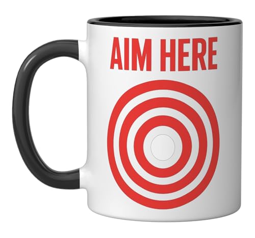 Aim Here Funny Aim Target Graphic Aim At Center Humorous Ceramic Mug