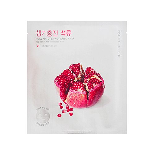 (6 Pack) NATURE REPUBLIC Real Nature Hydrogel Mask Pomegranate