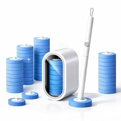 Disposable Toilet Cleaning System with 40 Refills, Toilet Wand Kit with Holder, Wall Mounted Toilet Brush Set for Deep Cleaning Bathroom Bowl, Hygienic Toilet Bowl Cleaner Kit (1PCS40)