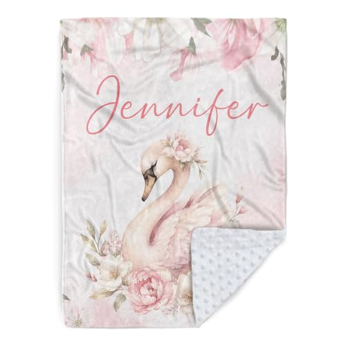 Image of Personalized Baby Blanket for Girls, Custom Nursery Blanket with Name, 30 x 40 Inch Soft Minky Blanket for Baby Toddlers, Newborn Print 08